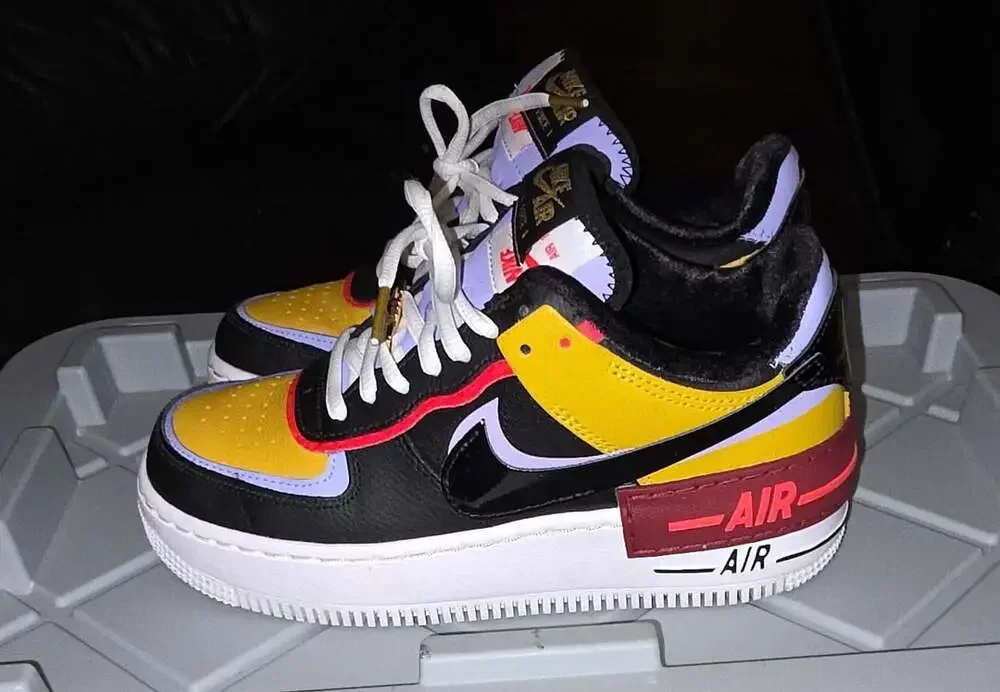 Nike Women's Air Force 1 Shadow Sisterhood Dark Sulfur DO6114-700 Size 6